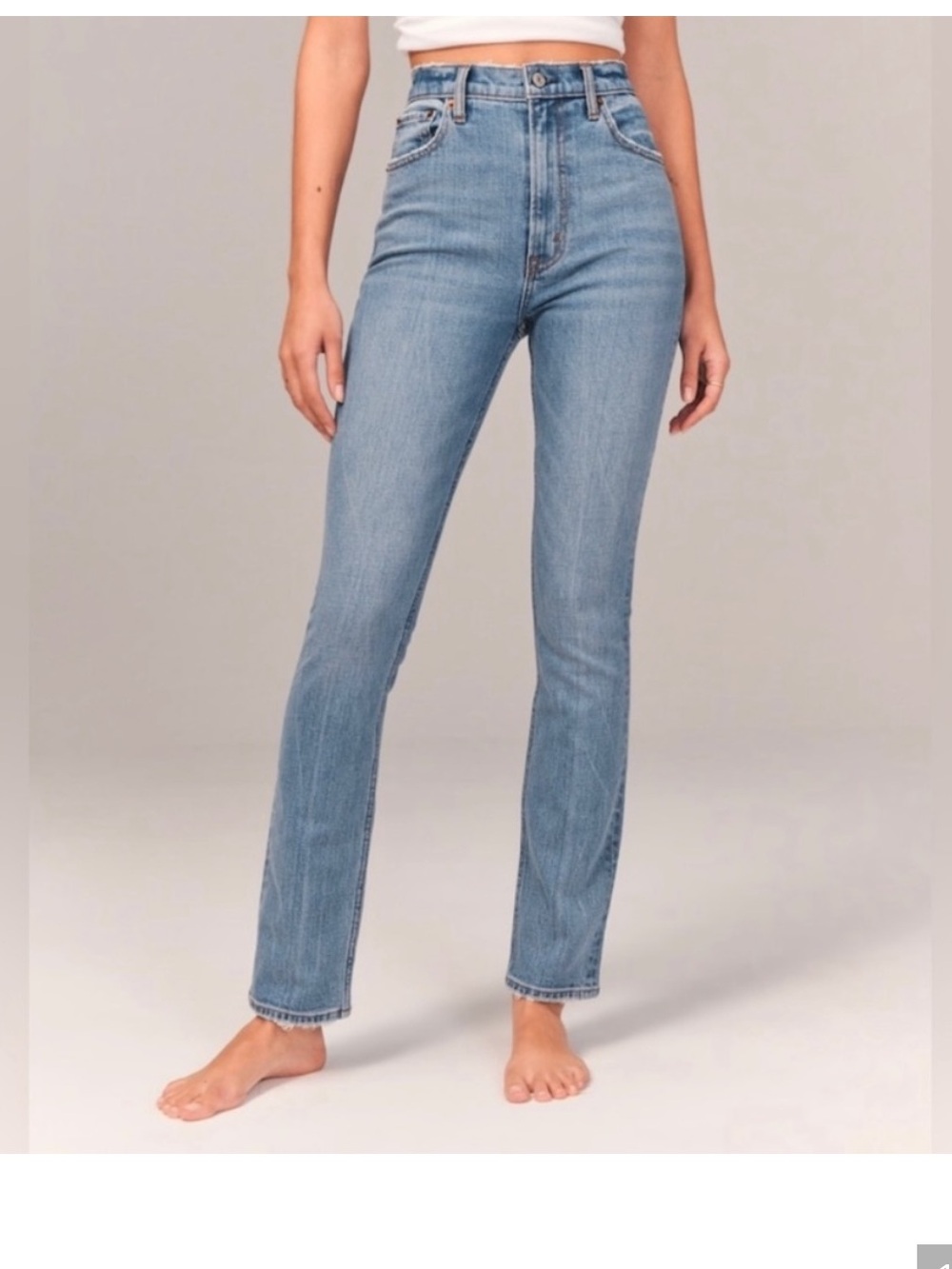 Abercrombie and Fitch The '90s Slim Straight Ultra High Rise Curve Love Jeans